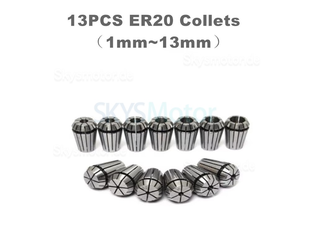 3kW 220V/380V Luftgek&uuml;hlter Spindelmotor Satz GDZ80X73-3 + H100-3.7 mit Frequenzumrichter und 13 ER20-Spannzangen